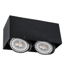 GloboStar® MAGMA 60627 Μοντέρνο Φωτιστικό Οροφής Σποτ Δίφωτο 2 x GU10 IP20 Μαύρο Αλουμίνιο – Μ30 x Π15 x Υ13cm