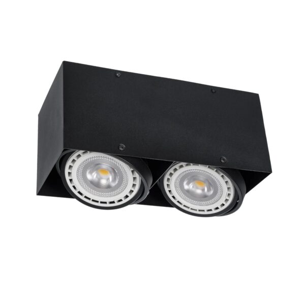 GloboStar® MAGMA 60627 Μοντέρνο Φωτιστικό Οροφής Σποτ Δίφωτο 2 x GU10 IP20 Μαύρο Αλουμίνιο – Μ30 x Π15 x Υ13cm