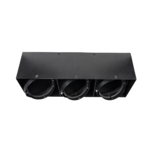 GloboStar® MAGMA 60628 Μοντέρνο Φωτιστικό Οροφής Σποτ Τρίφωτο 3 x GU10 IP20 Μαύρο Αλουμίνιο – Μ45 x Π15 x Υ13cm