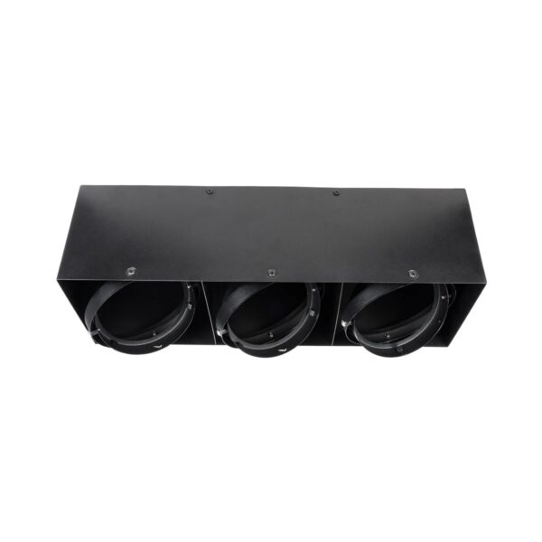 GloboStar® MAGMA 60628 Μοντέρνο Φωτιστικό Οροφής Σποτ Τρίφωτο 3 x GU10 IP20 Μαύρο Αλουμίνιο – Μ45 x Π15 x Υ13cm