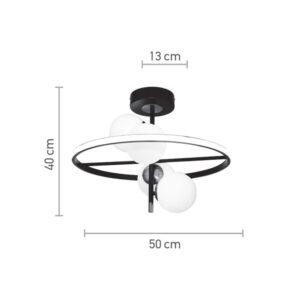 InLight Κρεμαστό φωτιστικό LED 20W 3000K και 4XG9 σε μαύρο και χρυσαφί χρώμα D:50cm (6063)