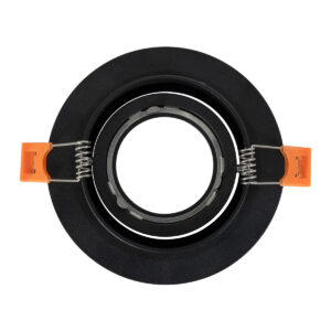 GloboStar® OMEGA 60633 Χωνευτό Κινούμενο Στρόγγυλο Σποτ Οροφής για Λάμπα MR16/GU10 – IP20 – Χυτό Αλουμίνιο – Φ10.5 x Υ2.2cm – Μαύρο – 5 Years Warranty