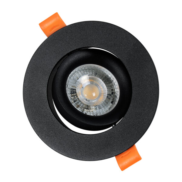 GloboStar® OMEGA 60633 Χωνευτό Κινούμενο Στρόγγυλο Σποτ Οροφής για Λάμπα MR16/GU10 – IP20 – Χυτό Αλουμίνιο – Φ10.5 x Υ2.2cm – Μαύρο – 5 Years Warranty