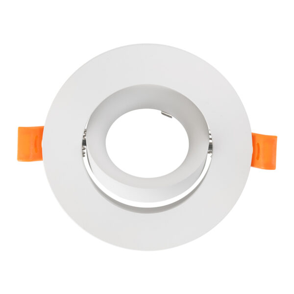 GloboStar® OMEGA 60634 Χωνευτό Κινούμενο Στρόγγυλο Σποτ Οροφής για Λάμπα MR16/GU10 – IP20 – Χυτό Αλουμίνιο – Φ10.5 x Υ2.2cm – Λευκό – 5 Years Warranty