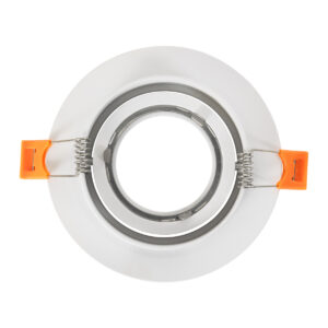 GloboStar® OMEGA 60634 Χωνευτό Κινούμενο Στρόγγυλο Σποτ Οροφής για Λάμπα MR16/GU10 – IP20 – Χυτό Αλουμίνιο – Φ10.5 x Υ2.2cm – Λευκό – 5 Years Warranty