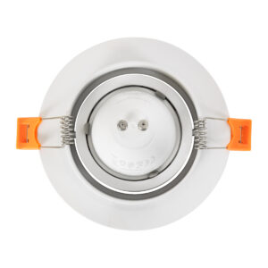 GloboStar® OMEGA 60634 Χωνευτό Κινούμενο Στρόγγυλο Σποτ Οροφής για Λάμπα MR16/GU10 – IP20 – Χυτό Αλουμίνιο – Φ10.5 x Υ2.2cm – Λευκό – 5 Years Warranty