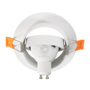 GloboStar® OMEGA 60634 Χωνευτό Κινούμενο Στρόγγυλο Σποτ Οροφής για Λάμπα MR16/GU10 – IP20 – Χυτό Αλουμίνιο – Φ10.5 x Υ2.2cm – Λευκό – 5 Years Warranty
