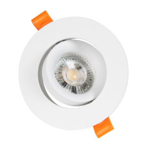 GloboStar® OMEGA 60634 Χωνευτό Κινούμενο Στρόγγυλο Σποτ Οροφής για Λάμπα MR16/GU10 – IP20 – Χυτό Αλουμίνιο – Φ10.5 x Υ2.2cm – Λευκό – 5 Years Warranty