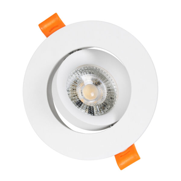 GloboStar® OMEGA 60634 Χωνευτό Κινούμενο Στρόγγυλο Σποτ Οροφής για Λάμπα MR16/GU10 – IP20 – Χυτό Αλουμίνιο – Φ10.5 x Υ2.2cm – Λευκό – 5 Years Warranty