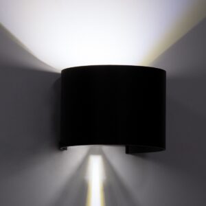 GloboStar® AXIS-R 60643 Φωτιστικό Τοίχου – Απλίκα Αρχιτεκτονικού Φωτισμού Εσωτερικού/Εξωτερικού Χώρου Up & Down LED 10W 1250lm 10 έως 60° AC 220-240V Αδιάβροχο IP65 Μ10 x Π10 x Υ10cm – Ψυχρό Λευκό 6000K – Μαύρο – Bridgelux Chip – 3 Years Warranty