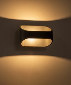 GloboStar® EDEN 60668 Φωτιστικό Τοίχου – Απλίκα Αρχιτεκτονικού Φωτισμού Εσωτερικού Χώρου Up & Down LED 10W 950lm 60° AC 220-240V IP20 Μ16 x Π10.5 x Υ9cm – Θερμό Λευκό 2700K – Γκρι Ανθρακί – Bridgelux Chip – 3 Years Warranty