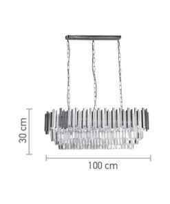 InLight Κρεμαστό φωτιστικό από χρυσαφί αλουμίνιο και κρύσταλλα 12XE14 D:100cm (6069-12)