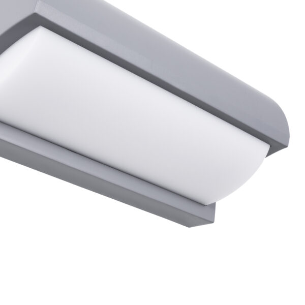 GLOBOSTAR® HORIZON 60692 Φωτιστικό Τοίχου – Απλίκα Εσωτερικού/Εξωτερικού Χώρου LED 15W 1575lm 120° AC175-265V Αδιάβροχο IP65 – Πλαστικό Σώμα – Φυσικό λευκό 4500K – Μ23.5 x Π11 x Υ10cm – Γκρι – Bridgelux Chip – 3 Χρόνια Εγγύηση