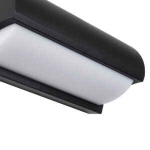 GLOBOSTAR® HORIZON 60693 Φωτιστικό Τοίχου – Απλίκα Εσωτερικού/Εξωτερικού Χώρου LED 15W 1575lm 120° AC175-265V Αδιάβροχο IP65 – Πλαστικό Σώμα – Φυσικό λευκό 4500K – Μ23.5 x Π11 x Υ10cm – Μαύρο – Bridgelux Chip – 3 Χρόνια Εγγύηση