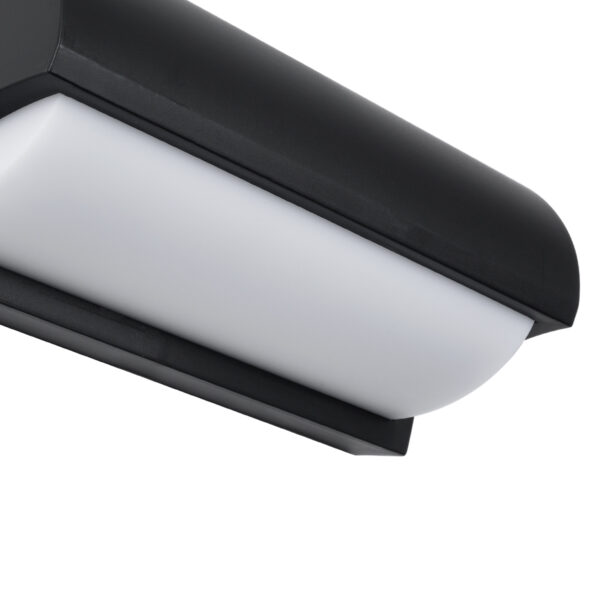 GLOBOSTAR® HORIZON 60693 Φωτιστικό Τοίχου – Απλίκα Εσωτερικού/Εξωτερικού Χώρου LED 15W 1575lm 120° AC175-265V Αδιάβροχο IP65 – Πλαστικό Σώμα – Φυσικό λευκό 4500K – Μ23.5 x Π11 x Υ10cm – Μαύρο – Bridgelux Chip – 3 Χρόνια Εγγύηση