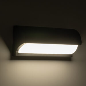 GLOBOSTAR® HORIZON 60693 Φωτιστικό Τοίχου – Απλίκα Εσωτερικού/Εξωτερικού Χώρου LED 15W 1575lm 120° AC175-265V Αδιάβροχο IP65 – Πλαστικό Σώμα – Φυσικό λευκό 4500K – Μ23.5 x Π11 x Υ10cm – Μαύρο – Bridgelux Chip – 3 Χρόνια Εγγύηση