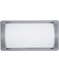 GLOBOSTAR® CELESTIAL 60695 Φωτιστικό Τοίχου – Απλίκα Εσωτερικού/Εξωτερικού Χώρου LED 15W 1575lm 120° AC175-265V Αδιάβροχο IP65 – Πλαστικό Σώμα – Φυσικό λευκό 4500K – Μ26 x Π9 x Υ13.5cm – Γκρι – Bridgelux Chip – 3 Χρόνια Εγγύηση