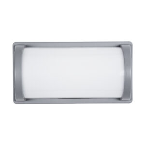 GLOBOSTAR® CELESTIAL 60695 Φωτιστικό Τοίχου – Απλίκα Εσωτερικού/Εξωτερικού Χώρου LED 15W 1575lm 120° AC175-265V Αδιάβροχο IP65 – Πλαστικό Σώμα – Φυσικό λευκό 4500K – Μ26 x Π9 x Υ13.5cm – Γκρι – Bridgelux Chip – 3 Χρόνια Εγγύηση