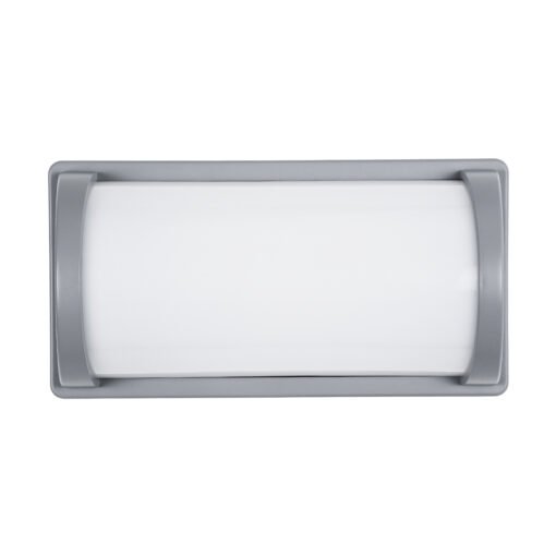 GLOBOSTAR® CELESTIAL 60695 Φωτιστικό Τοίχου – Απλίκα Εσωτερικού/Εξωτερικού Χώρου LED 15W 1575lm 120° AC175-265V Αδιάβροχο IP65 – Πλαστικό Σώμα – Φυσικό λευκό 4500K – Μ26 x Π9 x Υ13.5cm – Γκρι – Bridgelux Chip – 3 Χρόνια Εγγύηση