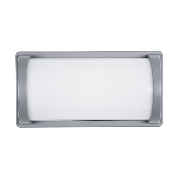 GLOBOSTAR® CELESTIAL 60695 Φωτιστικό Τοίχου – Απλίκα Εσωτερικού/Εξωτερικού Χώρου LED 15W 1575lm 120° AC175-265V Αδιάβροχο IP65 – Πλαστικό Σώμα – Φυσικό λευκό 4500K – Μ26 x Π9 x Υ13.5cm – Γκρι – Bridgelux Chip – 3 Χρόνια Εγγύηση