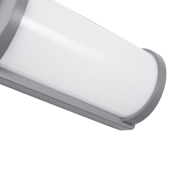 GLOBOSTAR® CELESTIAL 60695 Φωτιστικό Τοίχου – Απλίκα Εσωτερικού/Εξωτερικού Χώρου LED 15W 1575lm 120° AC175-265V Αδιάβροχο IP65 – Πλαστικό Σώμα – Φυσικό λευκό 4500K – Μ26 x Π9 x Υ13.5cm – Γκρι – Bridgelux Chip – 3 Χρόνια Εγγύηση