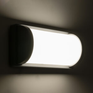 GLOBOSTAR® CELESTIAL 60695 Φωτιστικό Τοίχου – Απλίκα Εσωτερικού/Εξωτερικού Χώρου LED 15W 1575lm 120° AC175-265V Αδιάβροχο IP65 – Πλαστικό Σώμα – Φυσικό λευκό 4500K – Μ26 x Π9 x Υ13.5cm – Γκρι – Bridgelux Chip – 3 Χρόνια Εγγύηση