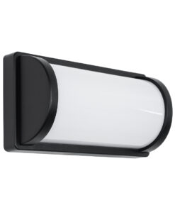 GLOBOSTAR® CELESTIAL 60696 Φωτιστικό Τοίχου – Απλίκα Εσωτερικού/Εξωτερικού Χώρου LED 15W 1575lm 120° AC175-265V Αδιάβροχο IP65 – Πλαστικό Σώμα – Φυσικό λευκό 4500K – Μ26 x Π9 x Υ13.5cm – Μαύρο – Bridgelux Chip – 3 Χρόνια Εγγύηση