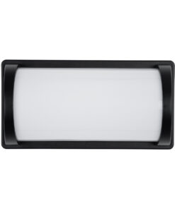 GLOBOSTAR® CELESTIAL 60696 Φωτιστικό Τοίχου – Απλίκα Εσωτερικού/Εξωτερικού Χώρου LED 15W 1575lm 120° AC175-265V Αδιάβροχο IP65 – Πλαστικό Σώμα – Φυσικό λευκό 4500K – Μ26 x Π9 x Υ13.5cm – Μαύρο – Bridgelux Chip – 3 Χρόνια Εγγύηση