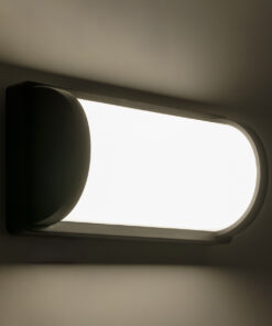 GLOBOSTAR® CELESTIAL 60696 Φωτιστικό Τοίχου – Απλίκα Εσωτερικού/Εξωτερικού Χώρου LED 15W 1575lm 120° AC175-265V Αδιάβροχο IP65 – Πλαστικό Σώμα – Φυσικό λευκό 4500K – Μ26 x Π9 x Υ13.5cm – Μαύρο – Bridgelux Chip – 3 Χρόνια Εγγύηση