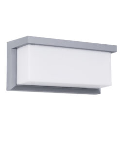 GLOBOSTAR® CITYSCAPE 60698 Φωτιστικό Τοίχου – Απλίκα Εσωτερικού/Εξωτερικού Χώρου LED 18W 1890lm 120° AC175-265V Αδιάβροχο IP65 – Πλαστικό Σώμα – Φυσικό λευκό 4500K – Μ23.5 x Π11 x Υ10cm – Γκρι – Bridgelux Chip – 3 Χρόνια Εγγύηση