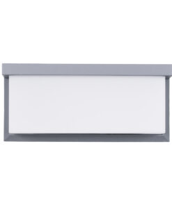 GLOBOSTAR® CITYSCAPE 60698 Φωτιστικό Τοίχου – Απλίκα Εσωτερικού/Εξωτερικού Χώρου LED 18W 1890lm 120° AC175-265V Αδιάβροχο IP65 – Πλαστικό Σώμα – Φυσικό λευκό 4500K – Μ23.5 x Π11 x Υ10cm – Γκρι – Bridgelux Chip – 3 Χρόνια Εγγύηση