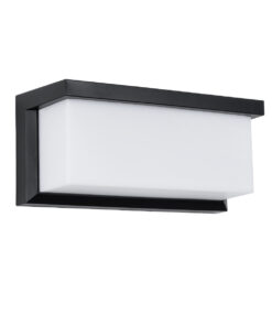 GLOBOSTAR® CITYSCAPE 60699 Φωτιστικό Τοίχου – Απλίκα Εσωτερικού/Εξωτερικού Χώρου LED 18W 1890lm 120° AC175-265V Αδιάβροχο IP65 – Πλαστικό Σώμα – Φυσικό λευκό 4500K – Μ23.5 x Π11 x Υ10cm – Μαύρο – Bridgelux Chip – 3 Χρόνια Εγγύηση