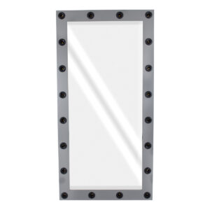 GloboStar® MAKEUP MIRROR-160×80-6 Μοντέρνος Καθρέπτης Μακιγιάζ με Πλαίσιο Φυσικού Ξύλου με Διακόπτη On/Off 20 x E27 AC220-240V – Μ80 x Π7 x Υ160cm – Γκρι Ανθρακί