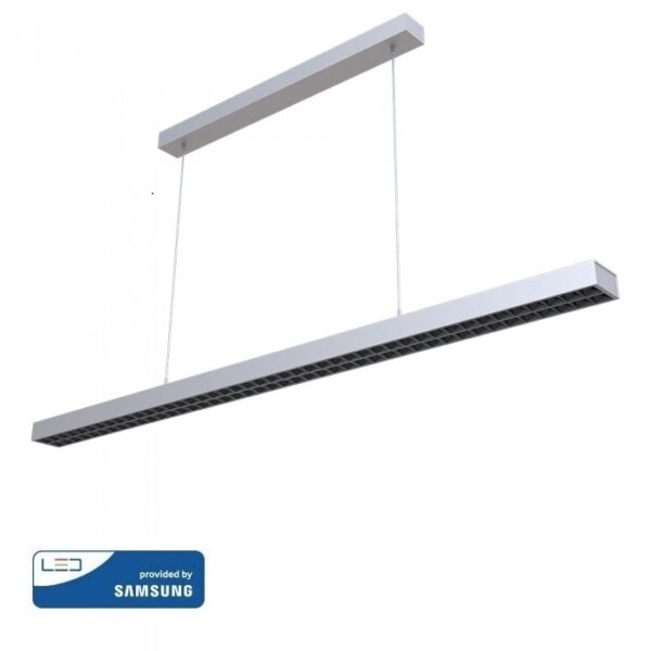 LED Γραμμικό Κρεμαστό Φωτιστικό Non Linkable Ασημί Up Down 60W Dimmable V-TAC Samsung Chip 6600lm 120° UGR<6 Φυσικό Λευκό 4000K – 607