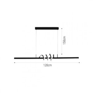 InLight Κρεμαστό φωτιστικό LED 40W 3CCT (by switch on base) σε μαύρο χρώμα D:120cm (6075-BL)