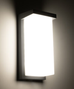 GLOBOSTAR® LOFT 60759 Φωτιστικό Τοίχου – Απλίκα Εσωτερικού/Εξωτερικού Χώρου LED 18W 1890lm 120° AC175-265V Αδιάβροχο IP65 – Πλαστικό Σώμα – Φυσικό λευκό 4500K – Μ24.5 x Π11 x Υ9.5cm – Γκρι – Bridgelux Chip – 3 Χρόνια Εγγύηση