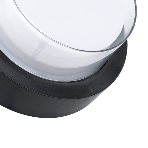 GLOBOSTAR® NEXUS 60761 Φωτιστικό Τοίχου – Απλίκα Εσωτερικού/Εξωτερικού Χώρου LED 10W 1050lm 120° AC175-265V Αδιάβροχο IP65 – Πλαστικό Σώμα – Φυσικό λευκό 4500K – Φ17 x Υ9cm – Μαύρο – Bridgelux Chip – 3 Χρόνια Εγγύηση
