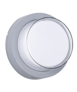 GLOBOSTAR® NEXUS 60762 Φωτιστικό Τοίχου – Απλίκα Εσωτερικού/Εξωτερικού Χώρου LED 10W 1050lm 120° AC175-265V Αδιάβροχο IP65 – Πλαστικό Σώμα – Φυσικό λευκό 4500K – Φ17 x Υ9cm – Γκρι – Bridgelux Chip – 3 Χρόνια Εγγύηση