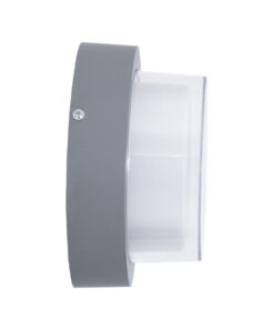 GLOBOSTAR® NEXUS 60762 Φωτιστικό Τοίχου – Απλίκα Εσωτερικού/Εξωτερικού Χώρου LED 10W 1050lm 120° AC175-265V Αδιάβροχο IP65 – Πλαστικό Σώμα – Φυσικό λευκό 4500K – Φ17 x Υ9cm – Γκρι – Bridgelux Chip – 3 Χρόνια Εγγύηση