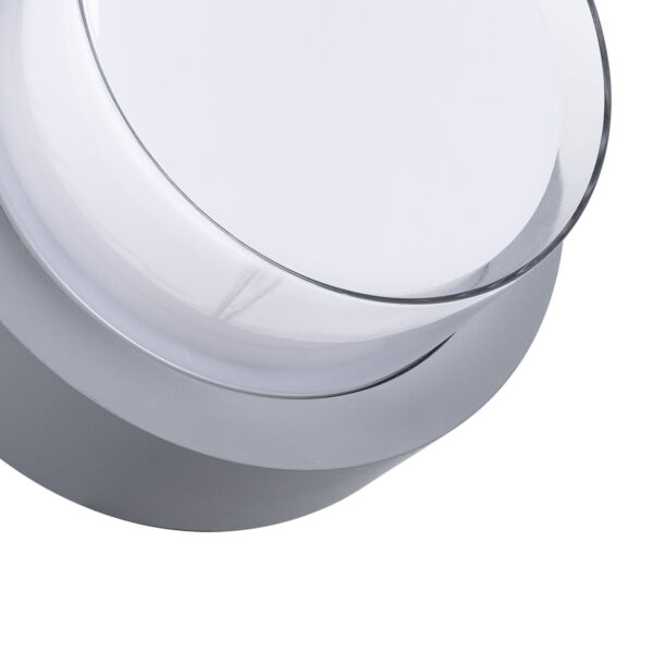 GLOBOSTAR® NEXUS 60762 Φωτιστικό Τοίχου – Απλίκα Εσωτερικού/Εξωτερικού Χώρου LED 10W 1050lm 120° AC175-265V Αδιάβροχο IP65 – Πλαστικό Σώμα – Φυσικό λευκό 4500K – Φ17 x Υ9cm – Γκρι – Bridgelux Chip – 3 Χρόνια Εγγύηση