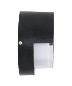 GLOBOSTAR® APEX 60764 Φωτιστικό Τοίχου – Απλίκα Εσωτερικού/Εξωτερικού Χώρου LED 10W 1050lm 120° AC175-265V Αδιάβροχο IP65 – Πλαστικό Σώμα – Φυσικό λευκό 4500K – Φ17 x Υ9cm – Μαύρο – Bridgelux Chip – 3 Χρόνια Εγγύηση