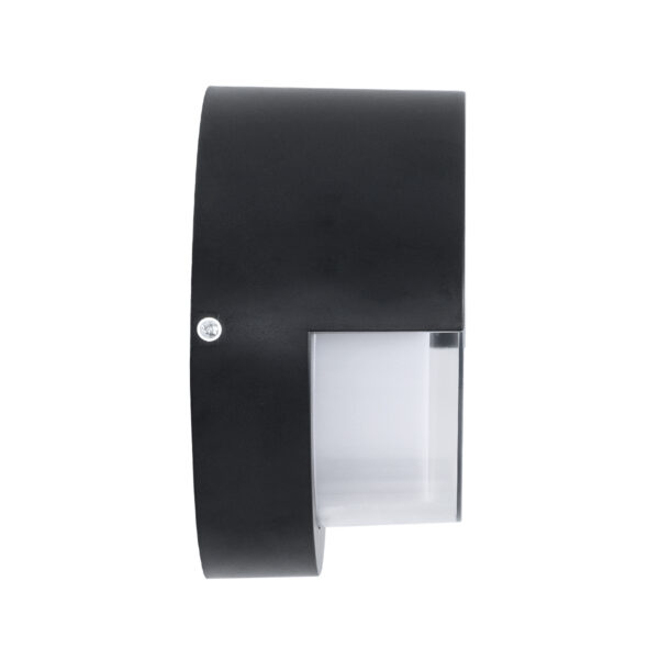 GLOBOSTAR® APEX 60764 Φωτιστικό Τοίχου – Απλίκα Εσωτερικού/Εξωτερικού Χώρου LED 10W 1050lm 120° AC175-265V Αδιάβροχο IP65 – Πλαστικό Σώμα – Φυσικό λευκό 4500K – Φ17 x Υ9cm – Μαύρο – Bridgelux Chip – 3 Χρόνια Εγγύηση
