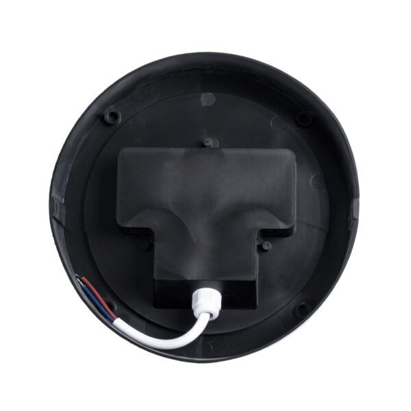 GLOBOSTAR® APEX 60764 Φωτιστικό Τοίχου – Απλίκα Εσωτερικού/Εξωτερικού Χώρου LED 10W 1050lm 120° AC175-265V Αδιάβροχο IP65 – Πλαστικό Σώμα – Φυσικό λευκό 4500K – Φ17 x Υ9cm – Μαύρο – Bridgelux Chip – 3 Χρόνια Εγγύηση