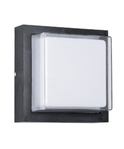 GLOBOSTAR® NEXUS 60767 Φωτιστικό Τοίχου – Απλίκα Εσωτερικού/Εξωτερικού Χώρου LED 10W 1050lm 120° AC175-265V Αδιάβροχο IP65 – Πλαστικό Σώμα – Φυσικό λευκό 4500K – Μ17 x Π17 x Υ9cm – Μαύρο – Bridgelux Chip – 3 Χρόνια Εγγύηση