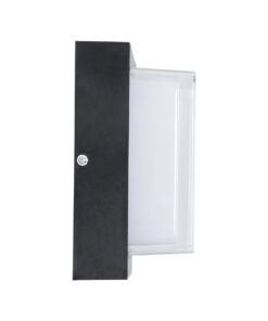 GLOBOSTAR® NEXUS 60767 Φωτιστικό Τοίχου – Απλίκα Εσωτερικού/Εξωτερικού Χώρου LED 10W 1050lm 120° AC175-265V Αδιάβροχο IP65 – Πλαστικό Σώμα – Φυσικό λευκό 4500K – Μ17 x Π17 x Υ9cm – Μαύρο – Bridgelux Chip – 3 Χρόνια Εγγύηση