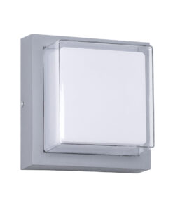 GLOBOSTAR® NEXUS 60768 Φωτιστικό Τοίχου – Απλίκα Εσωτερικού/Εξωτερικού Χώρου LED 10W 1050lm 120° AC175-265V Αδιάβροχο IP65 – Πλαστικό Σώμα – Φυσικό λευκό 4500K – Μ17 x Π17 x Υ9cm – Γκρι – Bridgelux Chip – 3 Χρόνια Εγγύηση