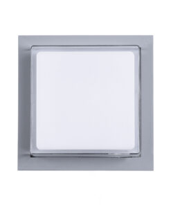 GLOBOSTAR® NEXUS 60768 Φωτιστικό Τοίχου – Απλίκα Εσωτερικού/Εξωτερικού Χώρου LED 10W 1050lm 120° AC175-265V Αδιάβροχο IP65 – Πλαστικό Σώμα – Φυσικό λευκό 4500K – Μ17 x Π17 x Υ9cm – Γκρι – Bridgelux Chip – 3 Χρόνια Εγγύηση