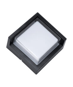 GLOBOSTAR® APEX 60770 Φωτιστικό Τοίχου – Απλίκα Εσωτερικού/Εξωτερικού Χώρου LED 10W 1050lm 120° AC175-265V Αδιάβροχο IP65 – Πλαστικό Σώμα – Φυσικό λευκό 4500K – Μ17 x Π17 x Υ9cm – Μαύρο – Bridgelux Chip – 3 Χρόνια Εγγύηση