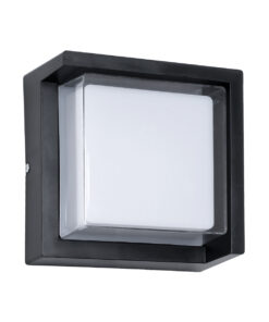 GLOBOSTAR® APEX 60770 Φωτιστικό Τοίχου – Απλίκα Εσωτερικού/Εξωτερικού Χώρου LED 10W 1050lm 120° AC175-265V Αδιάβροχο IP65 – Πλαστικό Σώμα – Φυσικό λευκό 4500K – Μ17 x Π17 x Υ9cm – Μαύρο – Bridgelux Chip – 3 Χρόνια Εγγύηση