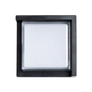 GLOBOSTAR® APEX 60770 Φωτιστικό Τοίχου – Απλίκα Εσωτερικού/Εξωτερικού Χώρου LED 10W 1050lm 120° AC175-265V Αδιάβροχο IP65 – Πλαστικό Σώμα – Φυσικό λευκό 4500K – Μ17 x Π17 x Υ9cm – Μαύρο – Bridgelux Chip – 3 Χρόνια Εγγύηση